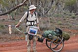 Greg Warburton on Buckland to Bungalbin walk arrives at Helena and Aurora Range Conservation Park, 15 July 2014. - Events held at the Range since 2012